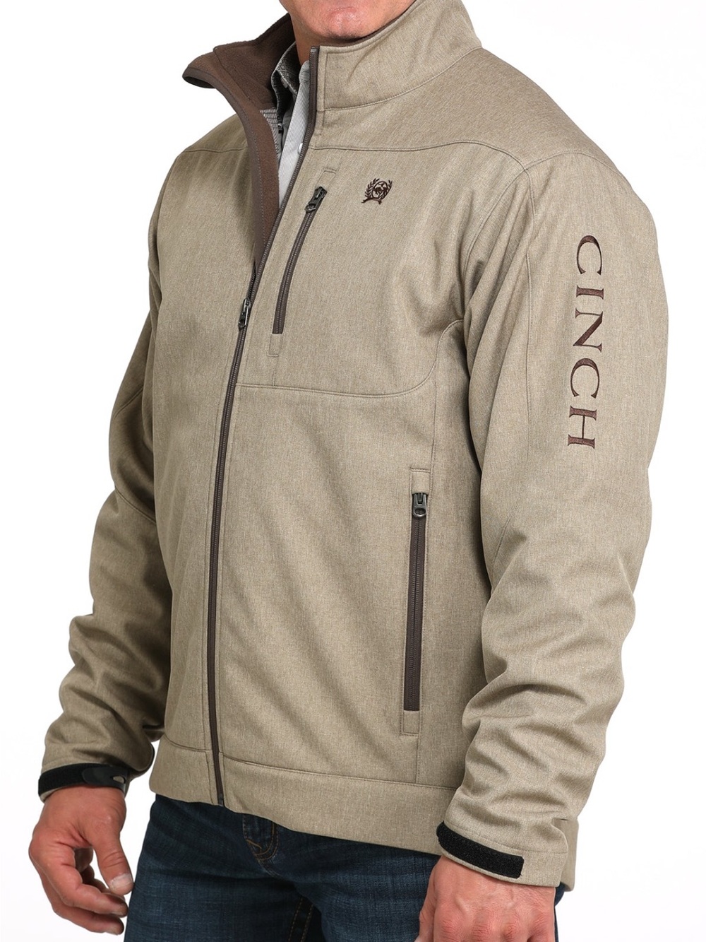 CINCH Men’s Stone Tan Bonded Softshell Jacket MWJ1567014 Western
